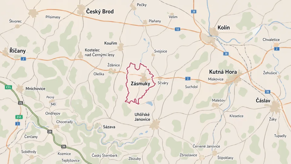 Mapa Kláštera Zásmuky